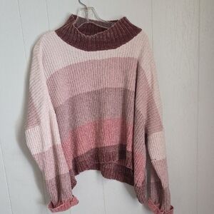Striped Pink and Cream Women's Sweater